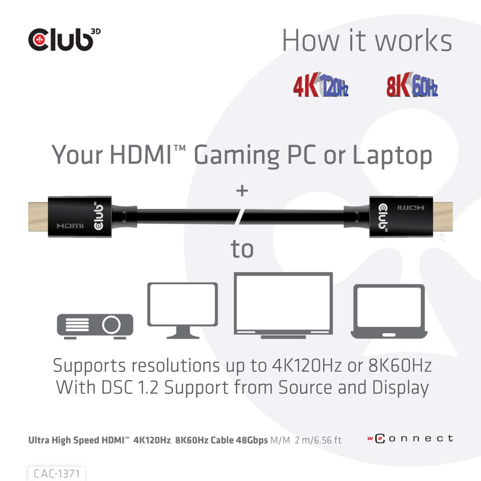 Club 3D Ultra High Speed HDMI 4K120Hz Kabel - 1m