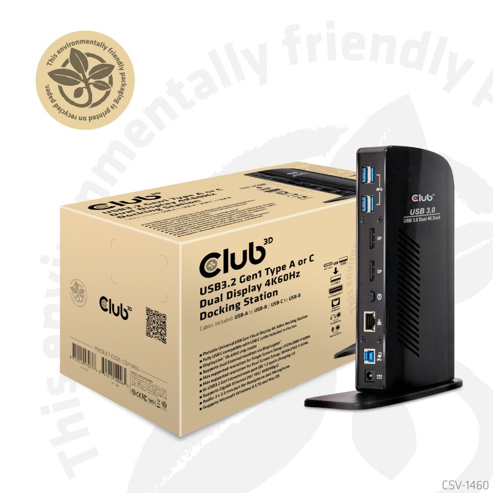 Club 3D USB-C Dockingstation Dual Display 4K60Hz