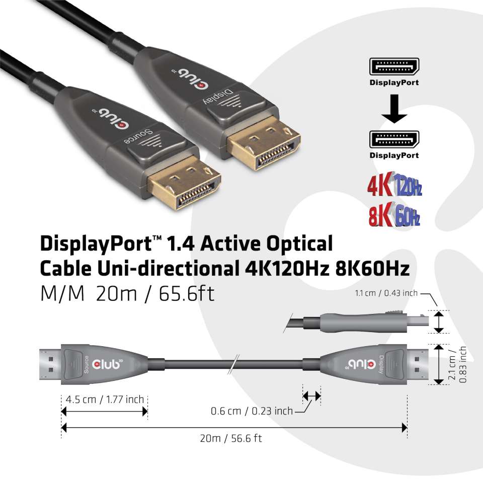 Club 3D DisplayPort auf DisplayPort Kabel - 20 m