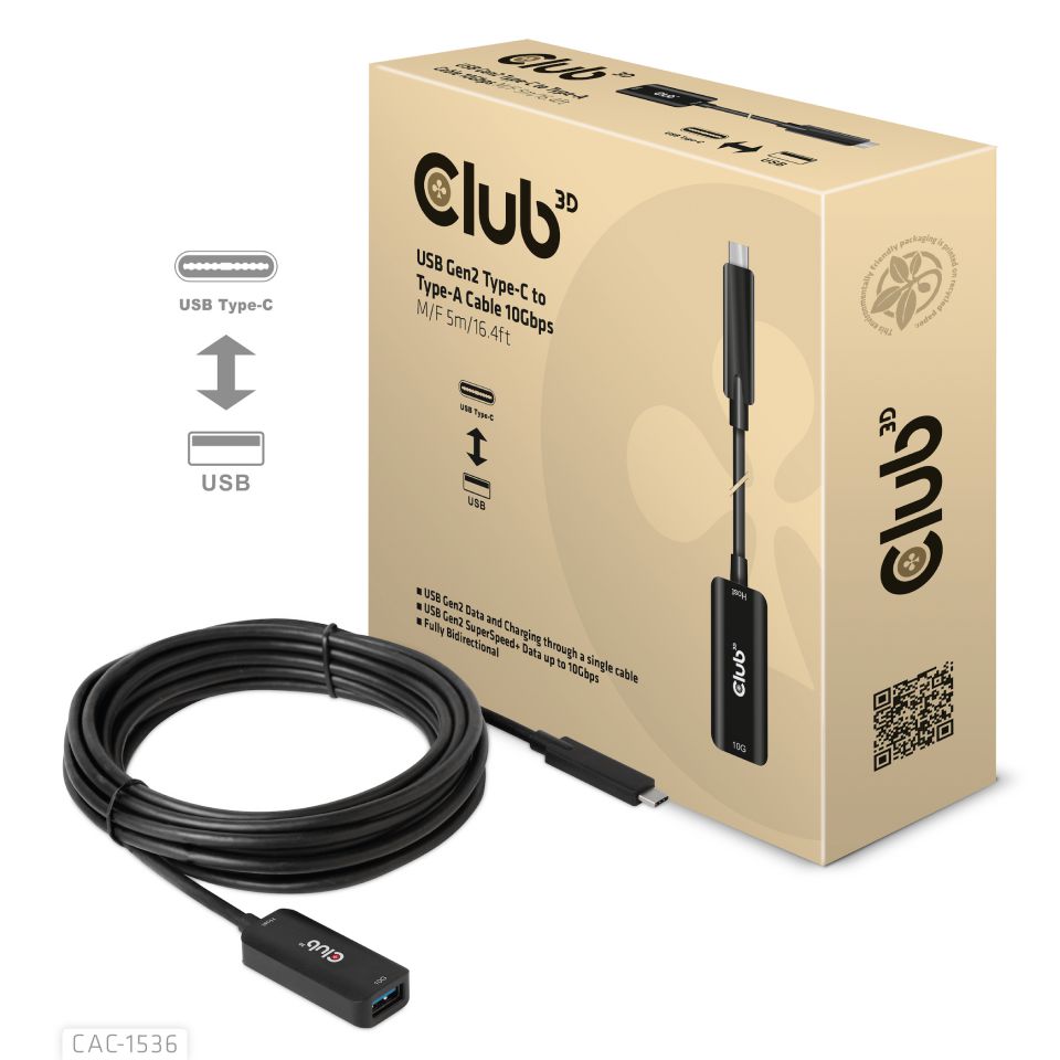 Club 3D USB-C auf USB-A Verlängerungskabel - 5m