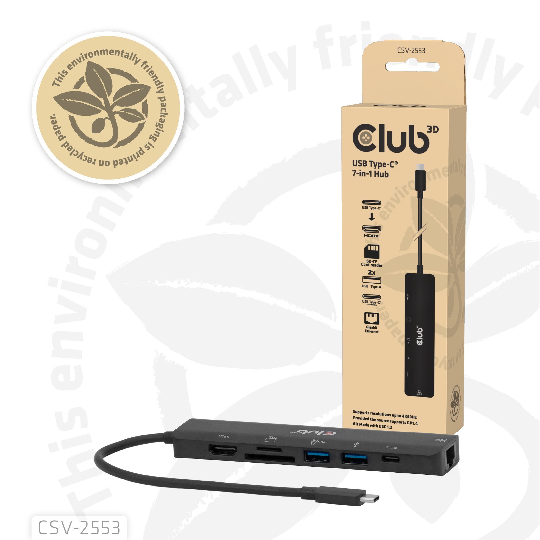 Club 3D 7-in-1 Dockingstation HDMI 4K60Hz - 100W