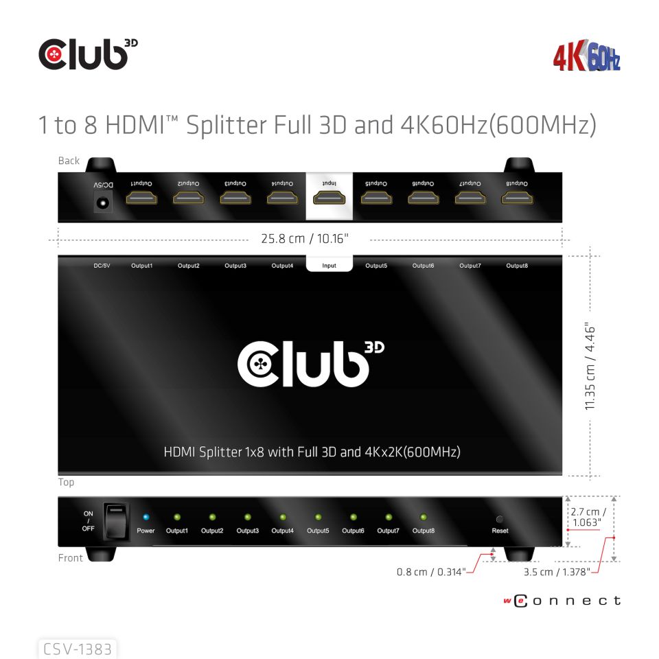 Club 3D Spiltter 1 auf 8 HDMI
