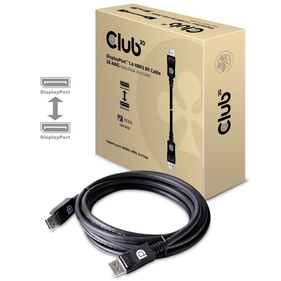 Club 3D DisplayPort 8K Kabel - 3 m