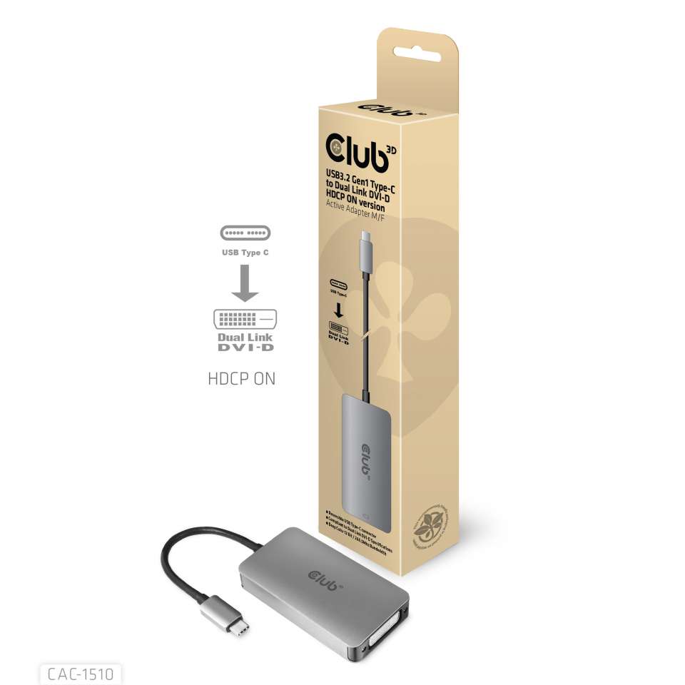 Club 3D USB-C auf DVI-D Adapter - HDCP ON