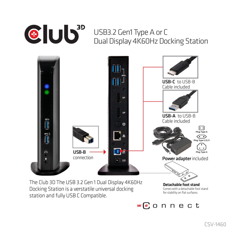 Club 3D USB-C Dockingstation Dual Display 4K60Hz