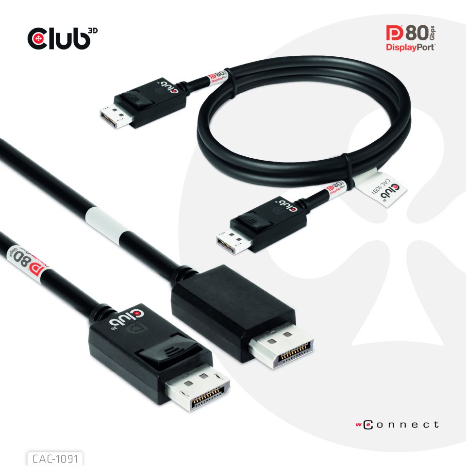 Club 3D DisplayPort™ 2.1 Kabel - 1,2m