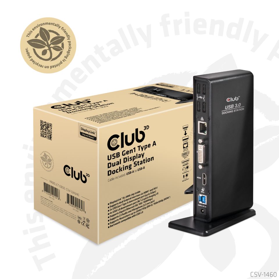 Club 3D USB-B Dockingstation Dual Display 