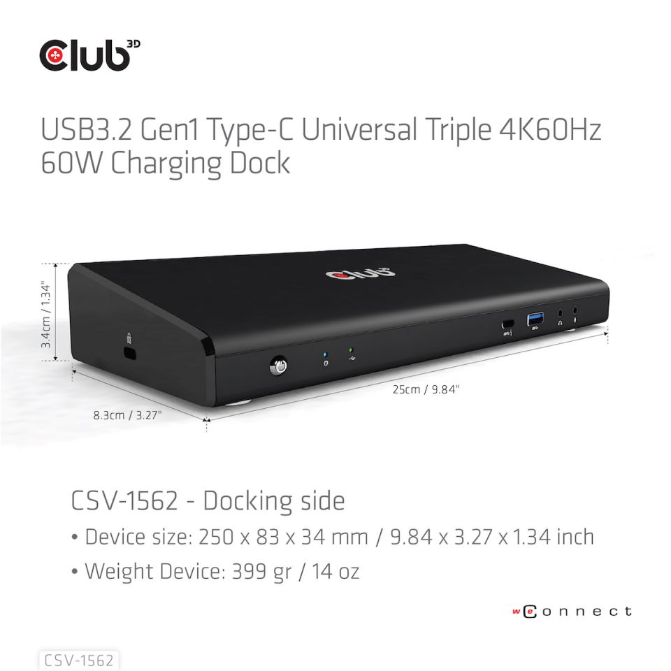 Club 3D SenseVision Connect Triple 4K - Charging Dock