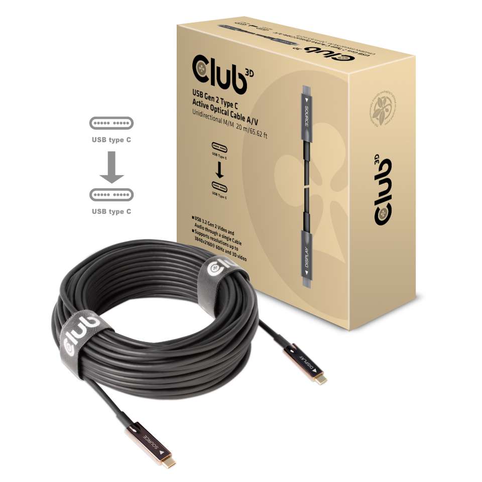 Club 3D USB 3.2 Typ C Anschlusskabel - 20m