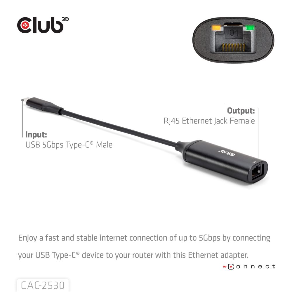 Club 3D Adapter USB-C auf RJ45 