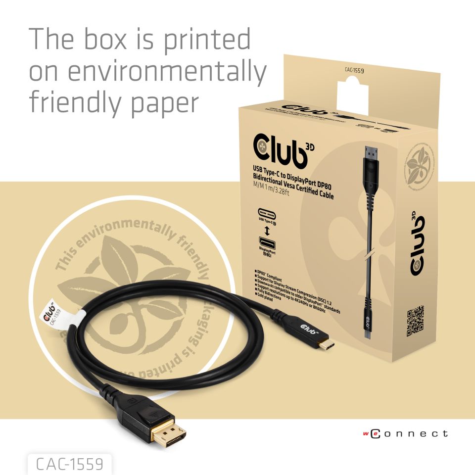 Club 3D Adapterkabel USB-C zu DisplayPort - 1m