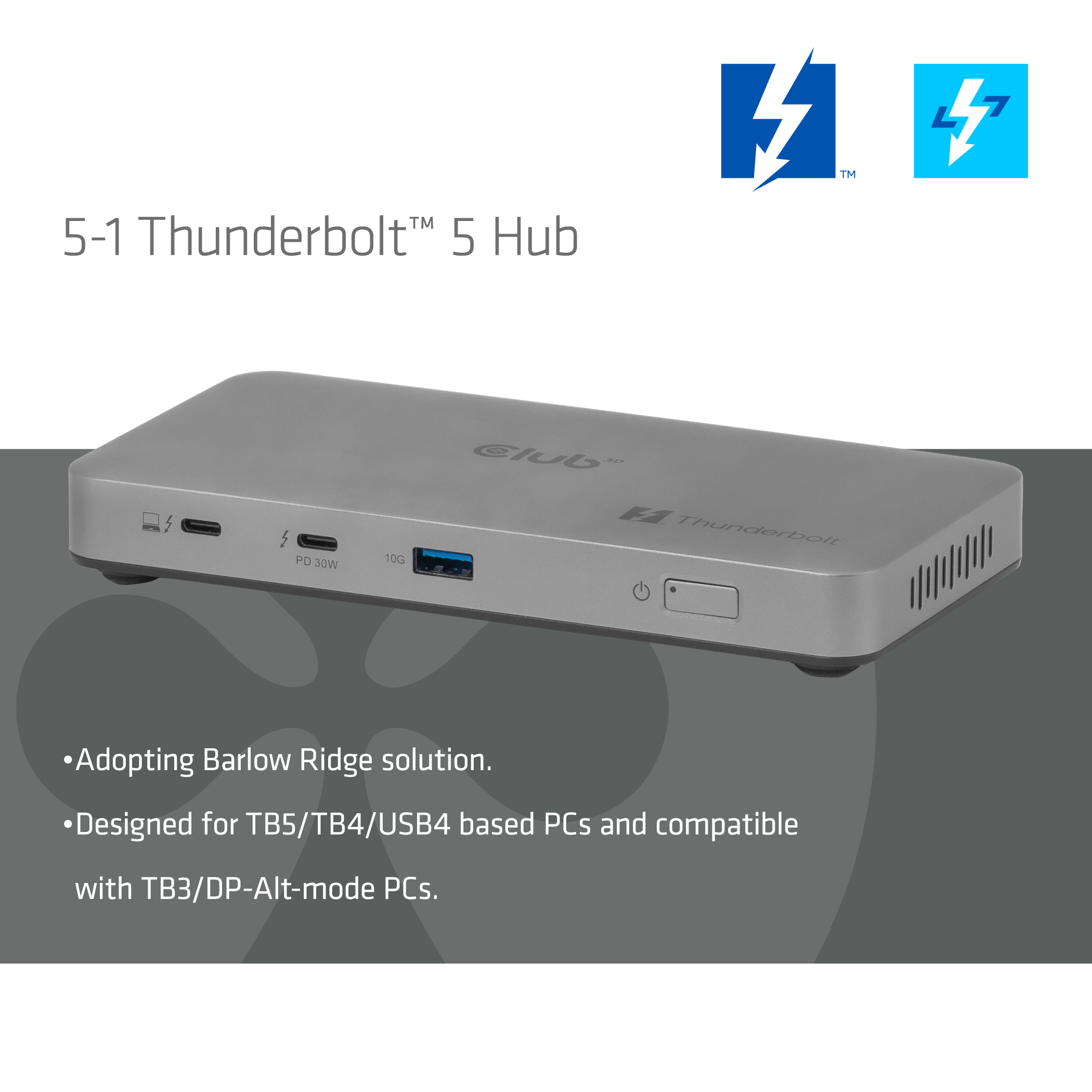 Club 3D Dockingstation - 5-1 Thunderbolt 5