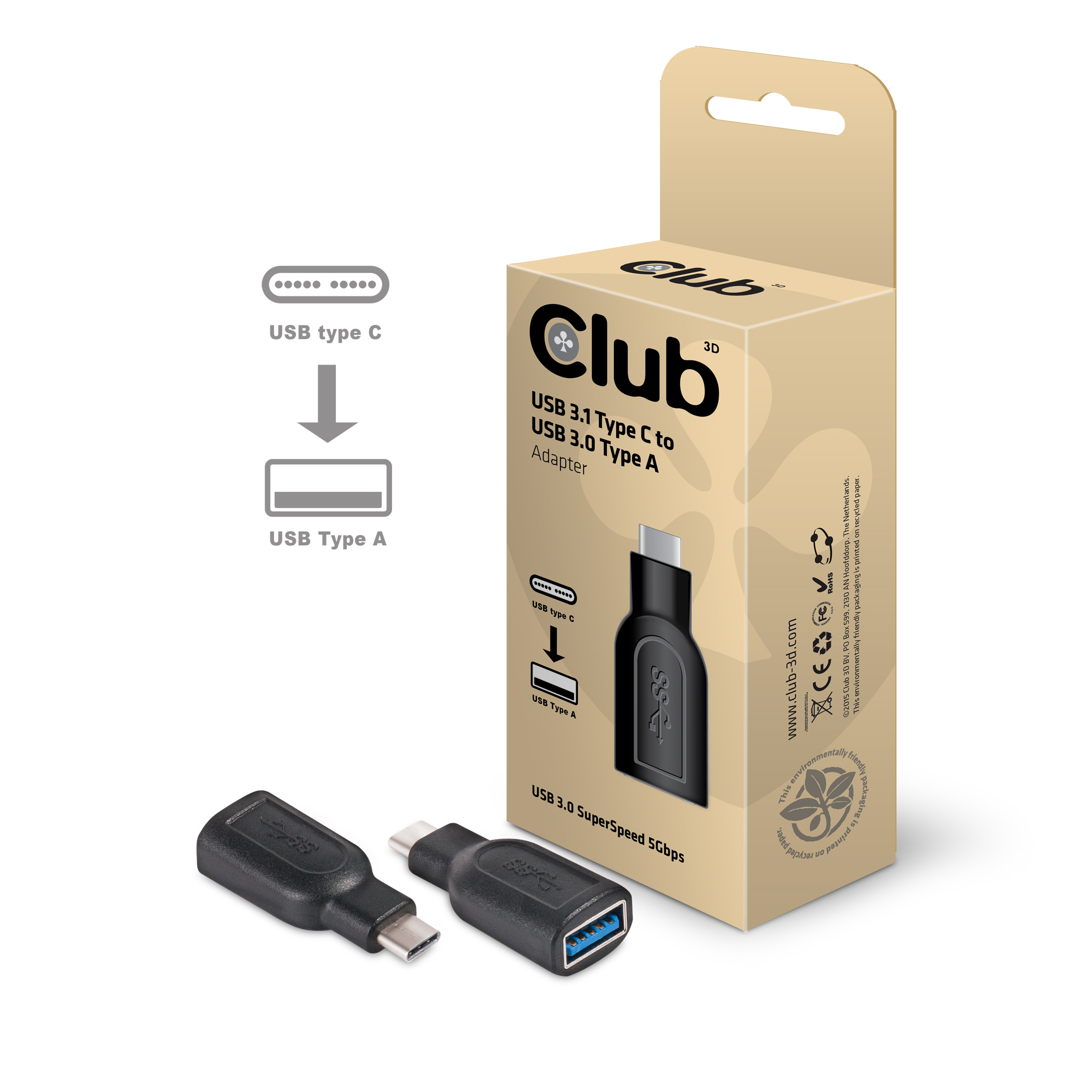 Club 3D USB-C auf USB-A Adapter