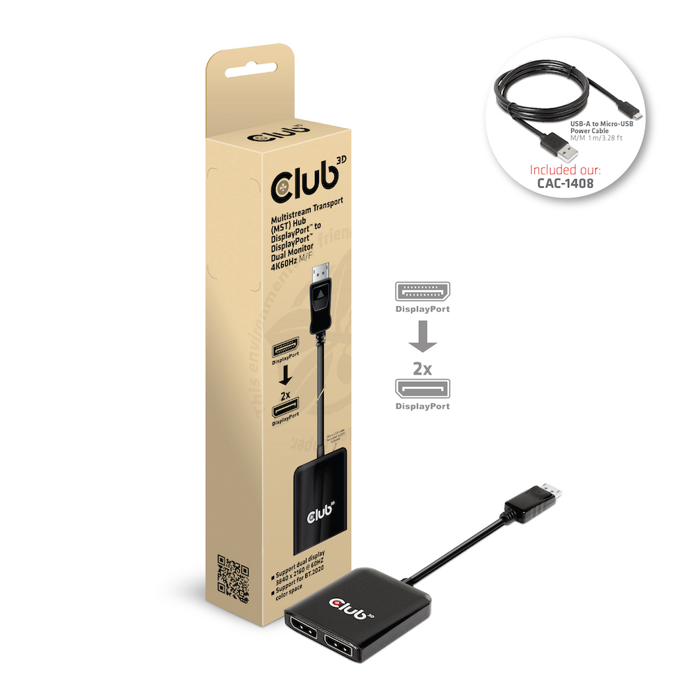 Club 3D MST Hub DisplayPort Dual