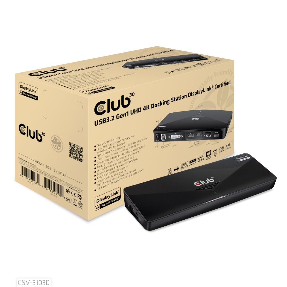 Club 3D USB-B Dockingstation DisplayLink