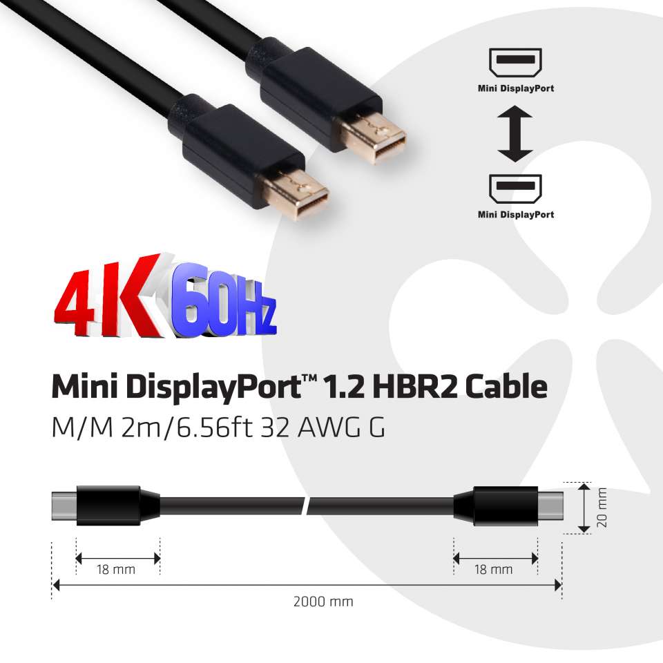 Club 3D Mini DisplayPort Kabel - 2m