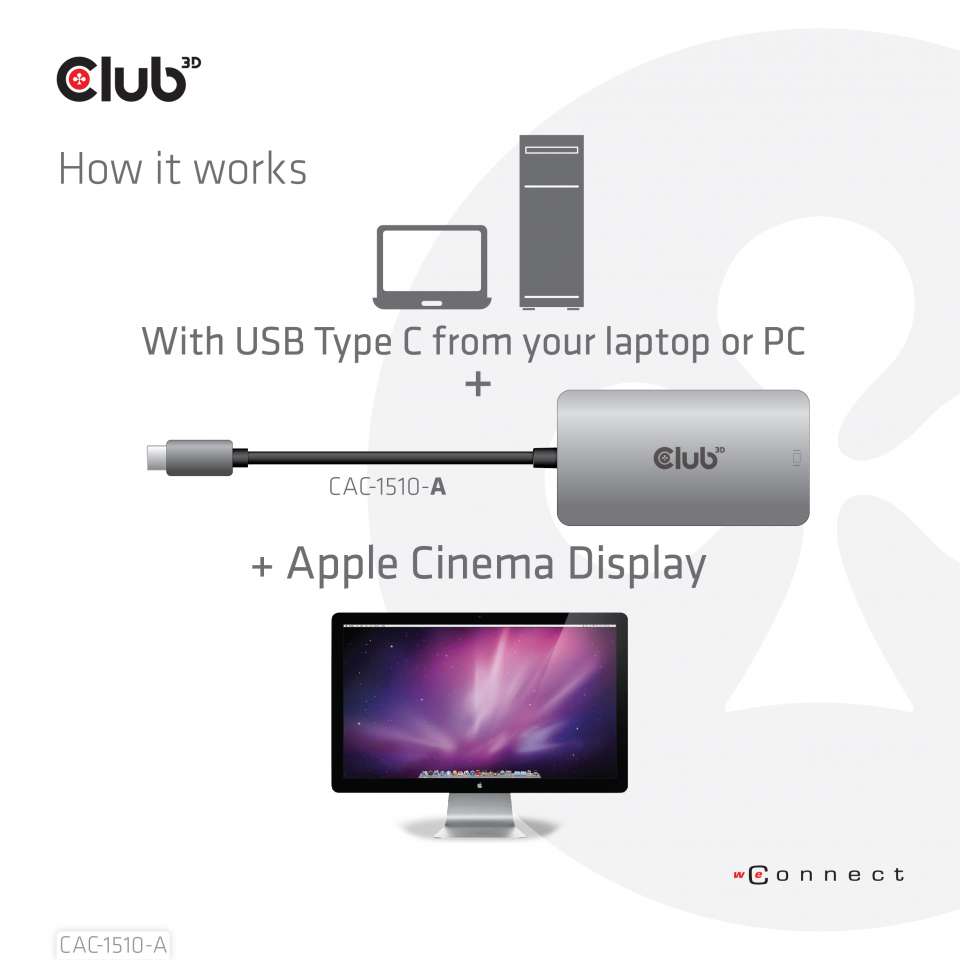 Club 3D USB-C auf DVI-D Adapter - HDCP OFF