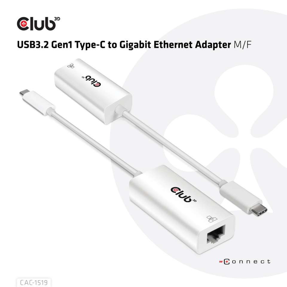 Club 3D USB 3.2 Typ-C auf Gigabit Ethernet Adapter