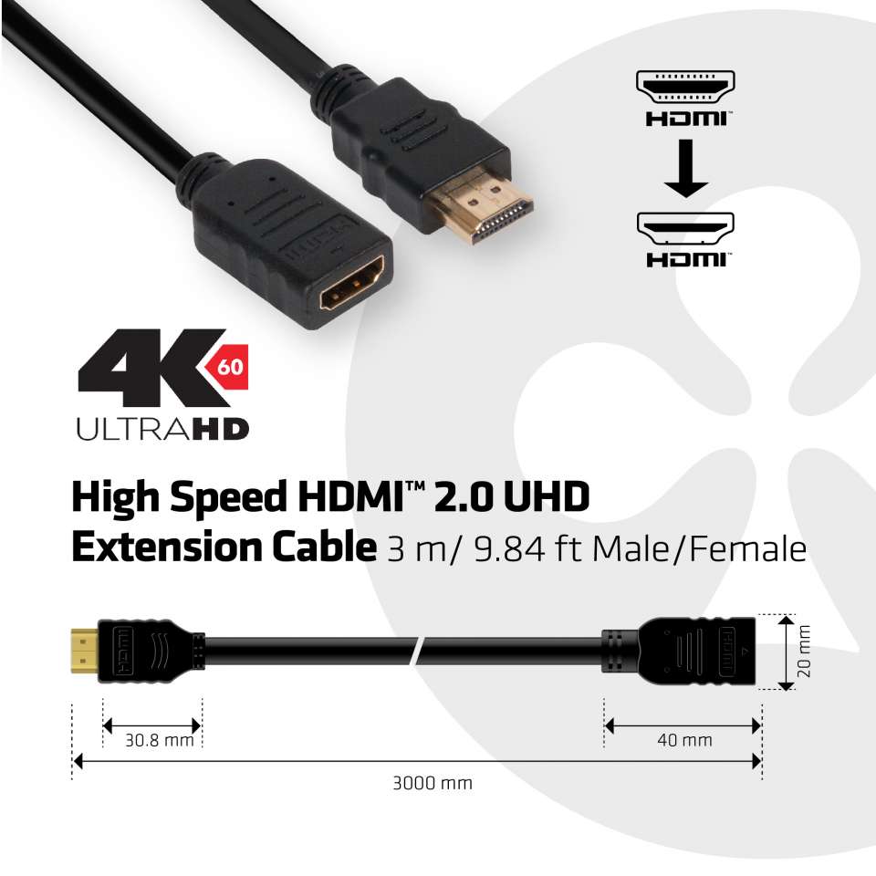 Club 3D HDMI-Verlängerungskabel - 3 m