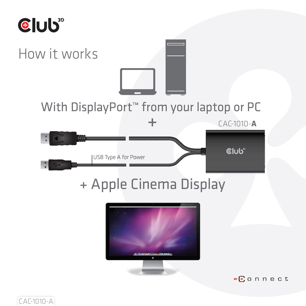 Club 3D DisplayPort auf DL DVI-D - HDCP OFF