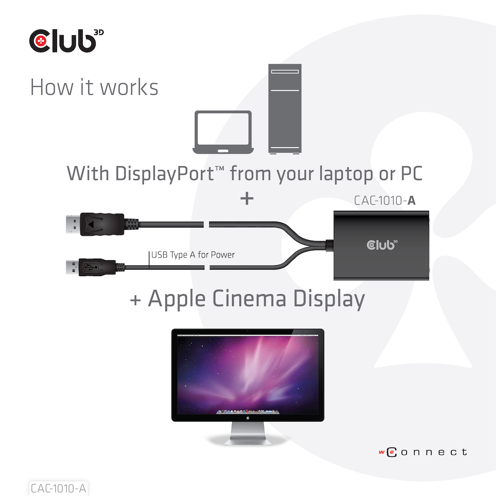 Club 3D DisplayPort auf DL DVI-D - HDCP OFF Adapter