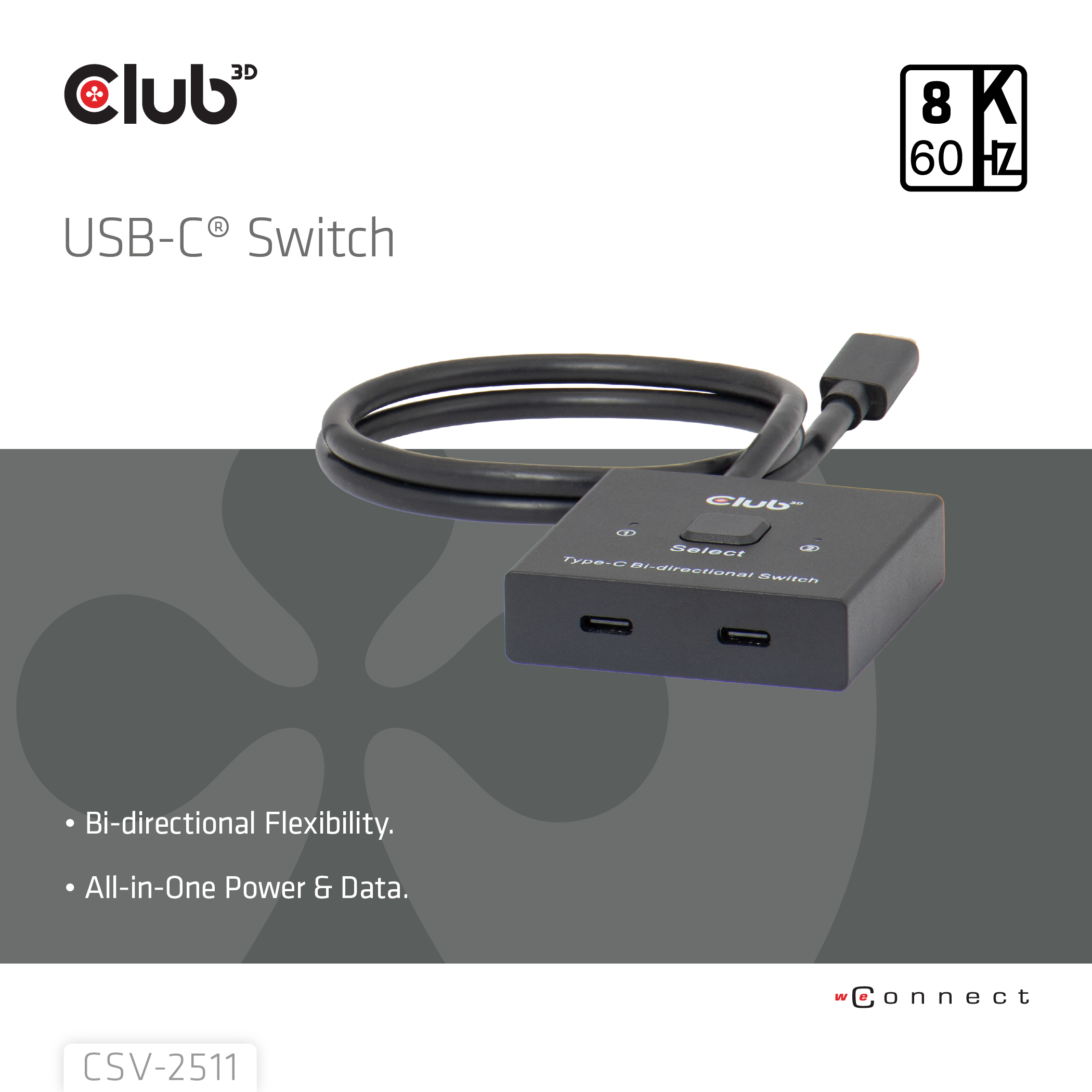 Club 3D USB-C Switch - bidirektional 