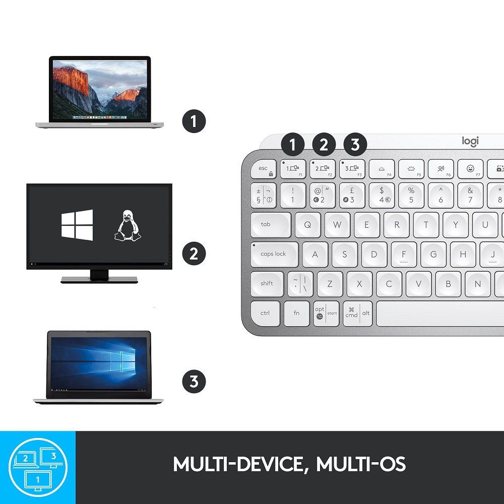 Logitech MX Keys Mini - hellgrau