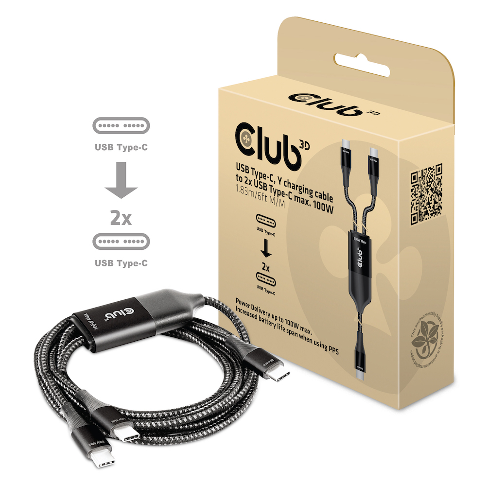 Club 3D USB-C - Y-Ladekabel
