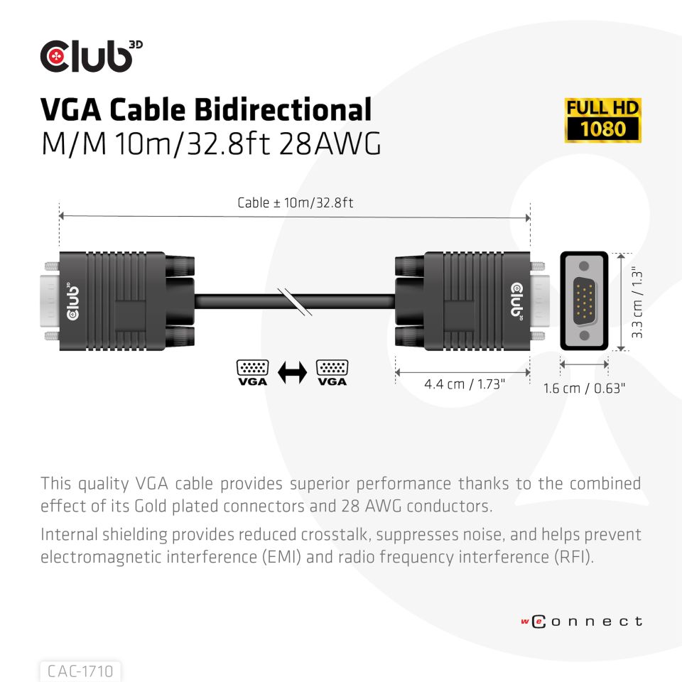 Club 3D VGA Kabel - 10m