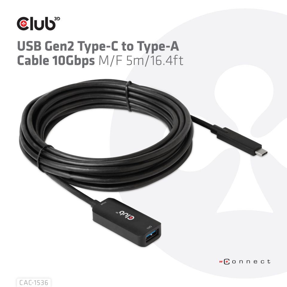 Club 3D USB-C auf USB-A Verlängerungskabel - 5m