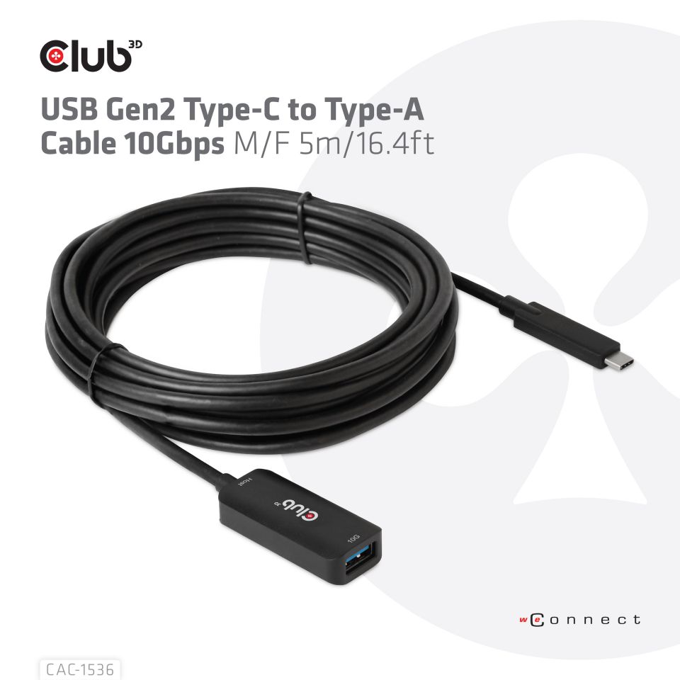 Club 3D Verlängerungskabel USB-C auf USB-A - 5m