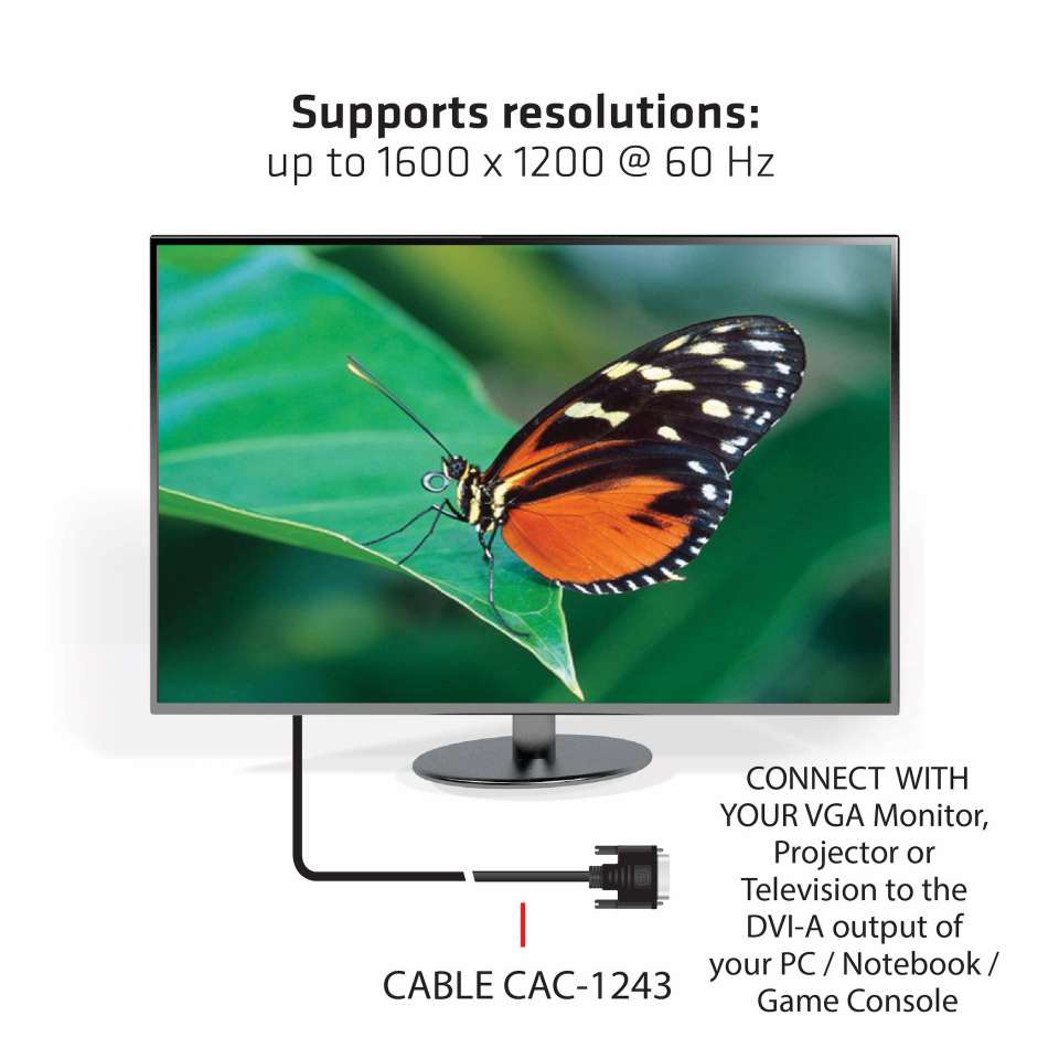 Club 3D DVI auf VGA Kabel - 3 m