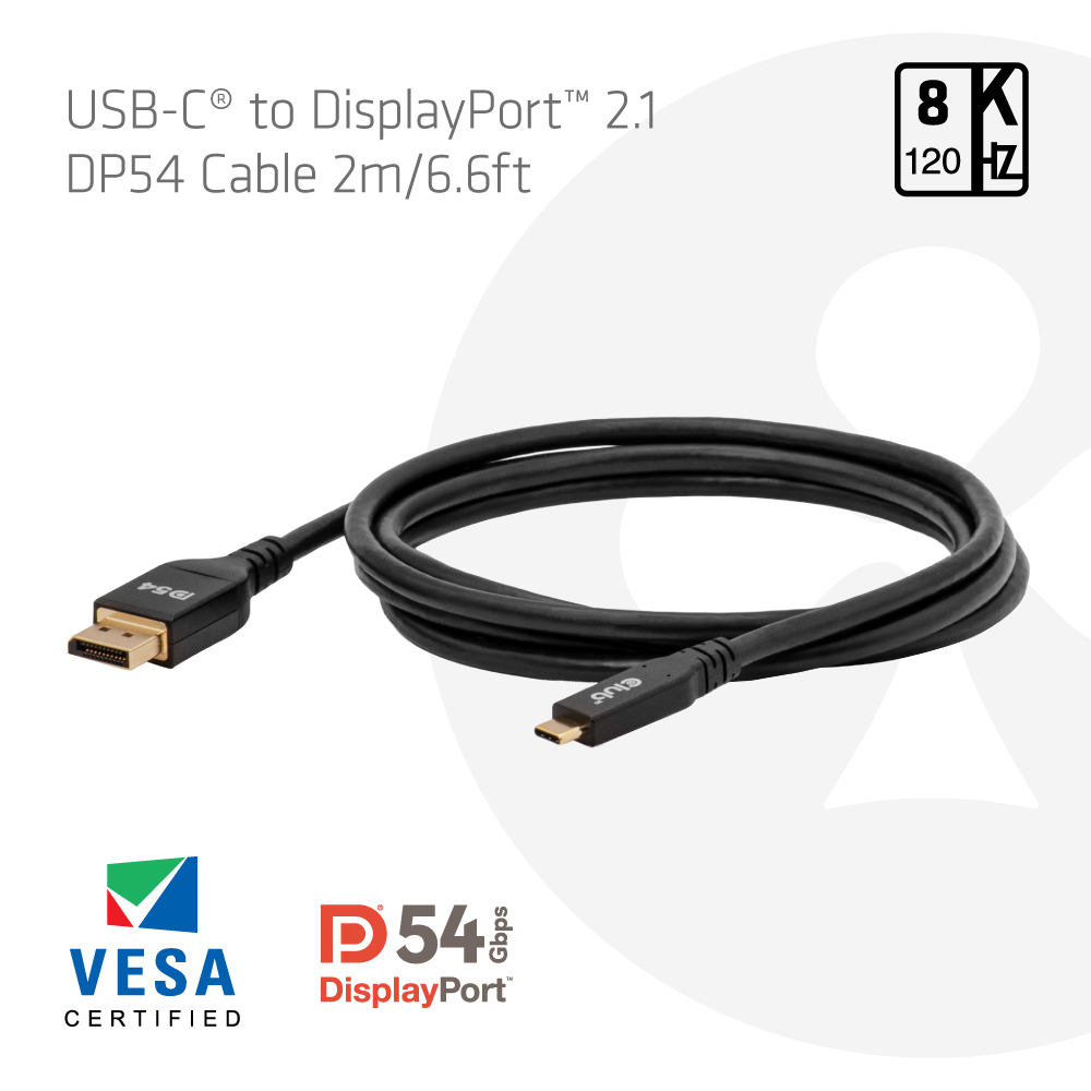 Club 3D USB Typ C > DisplayPort 2.1 - Kabel - 2m