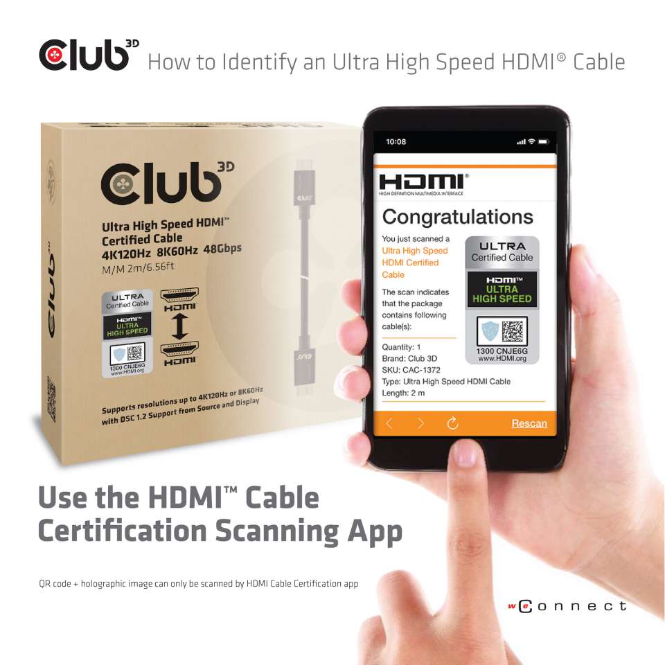 Club 3D HDMI-Kabel 2.1 10k - 1,5m