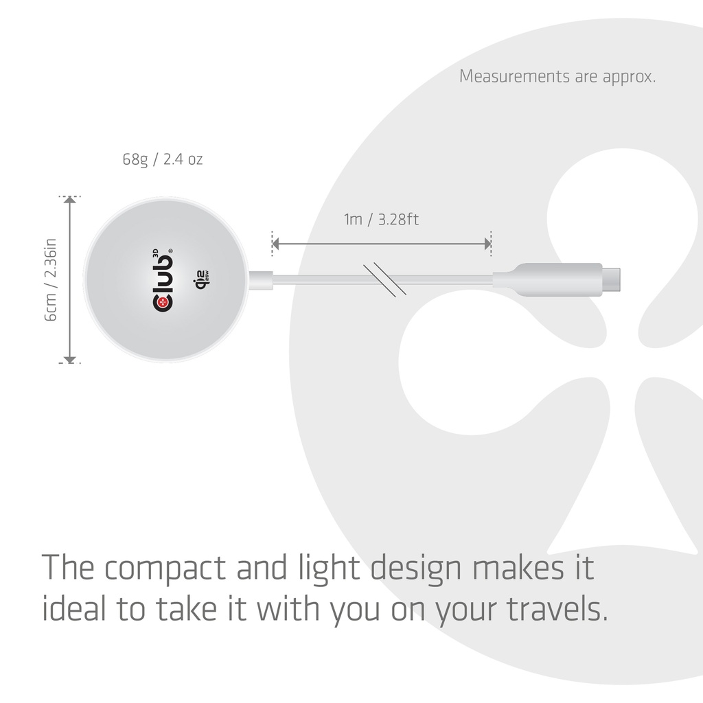 Club 3D Qi2 - Ladegerät 25W - weiss