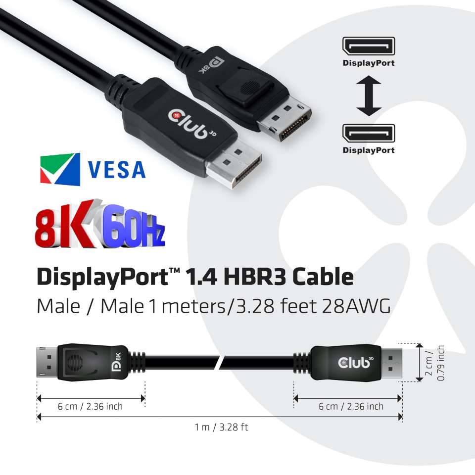 Club 3D DisplayPort Kabel - 1m
