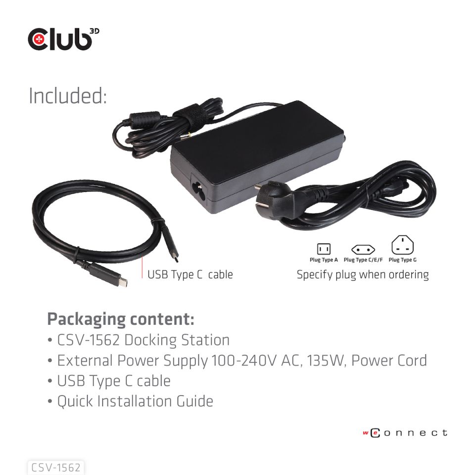 Club 3D SenseVision Connect Triple 4K - Charging Dock