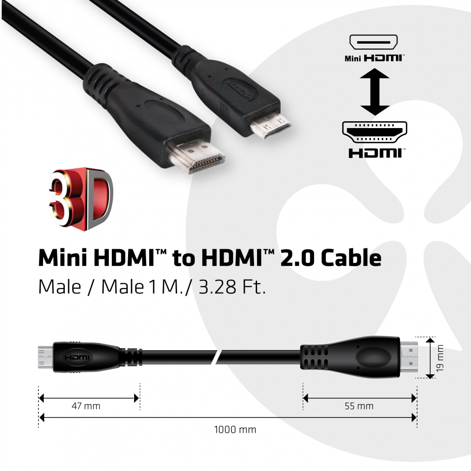 Club 3D Mini HDMI auf HDMI-Kabel - 1 m