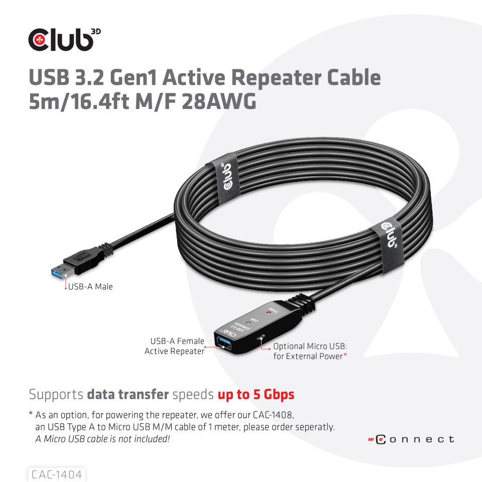 Club 3D USB 3.2 Verlängerungskabel - 5m