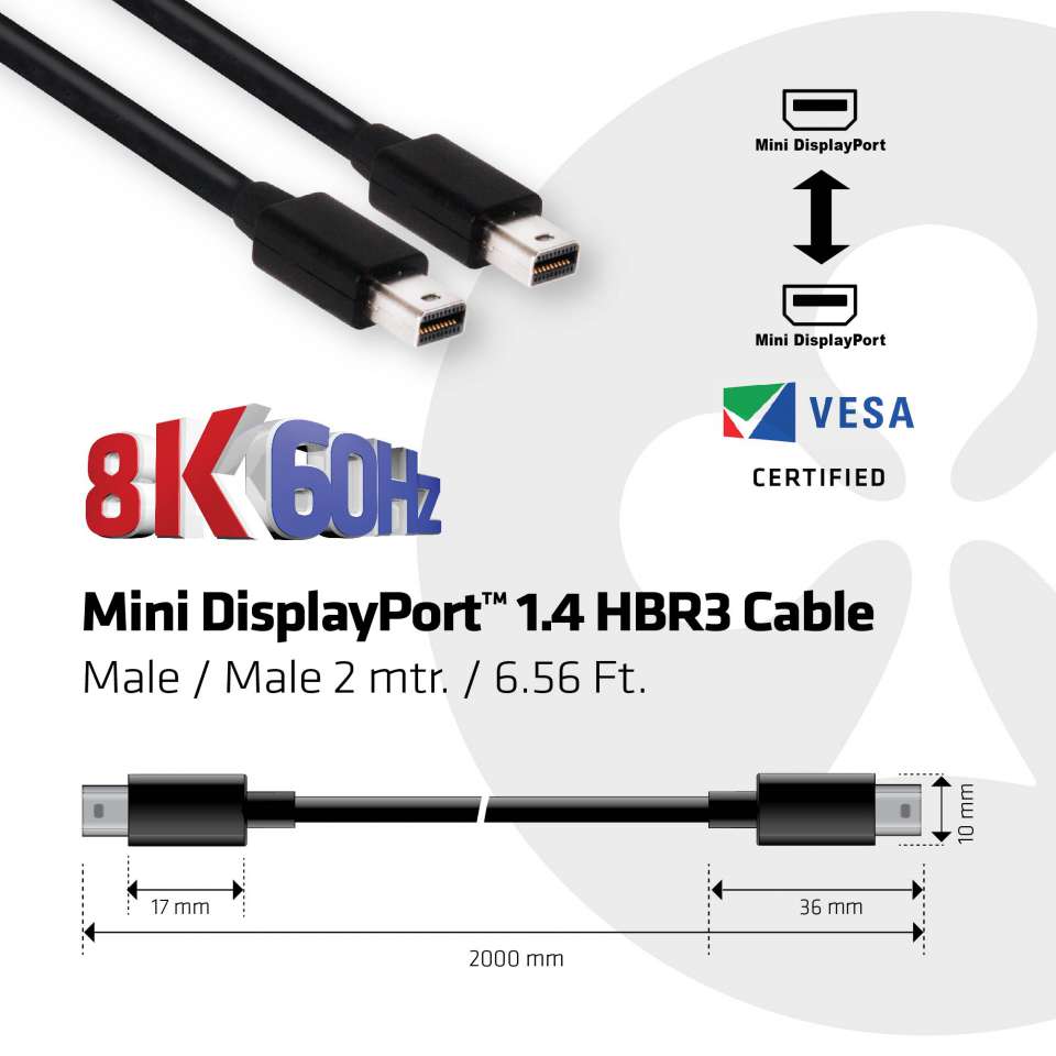 Club 3D MiniDisplayPort 1.4 auf MiniDisplayPort-Kabel