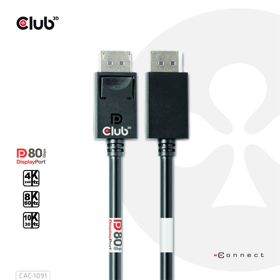 Club 3D DisplayPort™ 2.1 Kabel - 1,2m