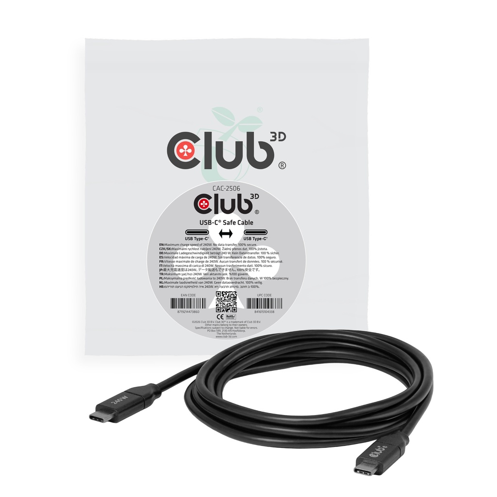 Club3D USB-C Ladekabel 2m