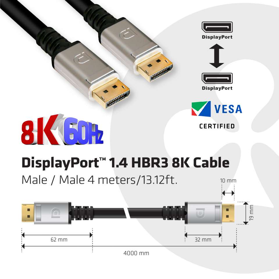 Club 3D DisplayPort Kabel - 4 m