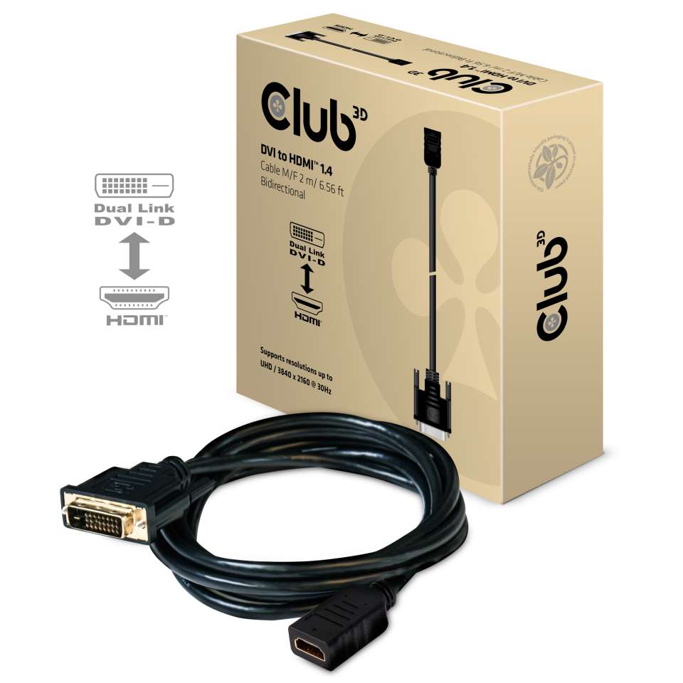 Club 3D DVI auf HDMI Adapterkabel - 2 m