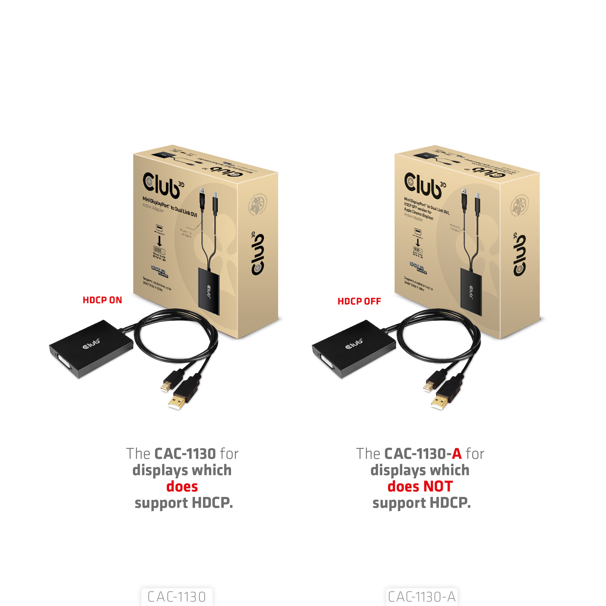 Club 3D Mini DisplayPort auf DVI-D Adapter - HDCP Off
