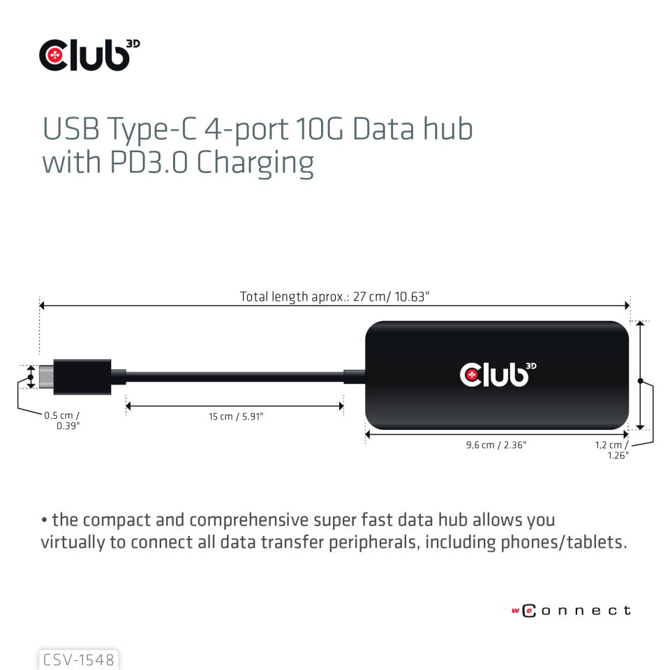 Club 3D USB-C HUB auf 4 USB-C