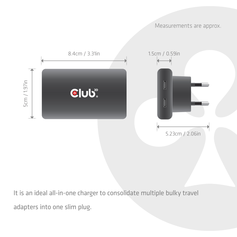 USB-C® Ladegerät Slim 2-Port 65W