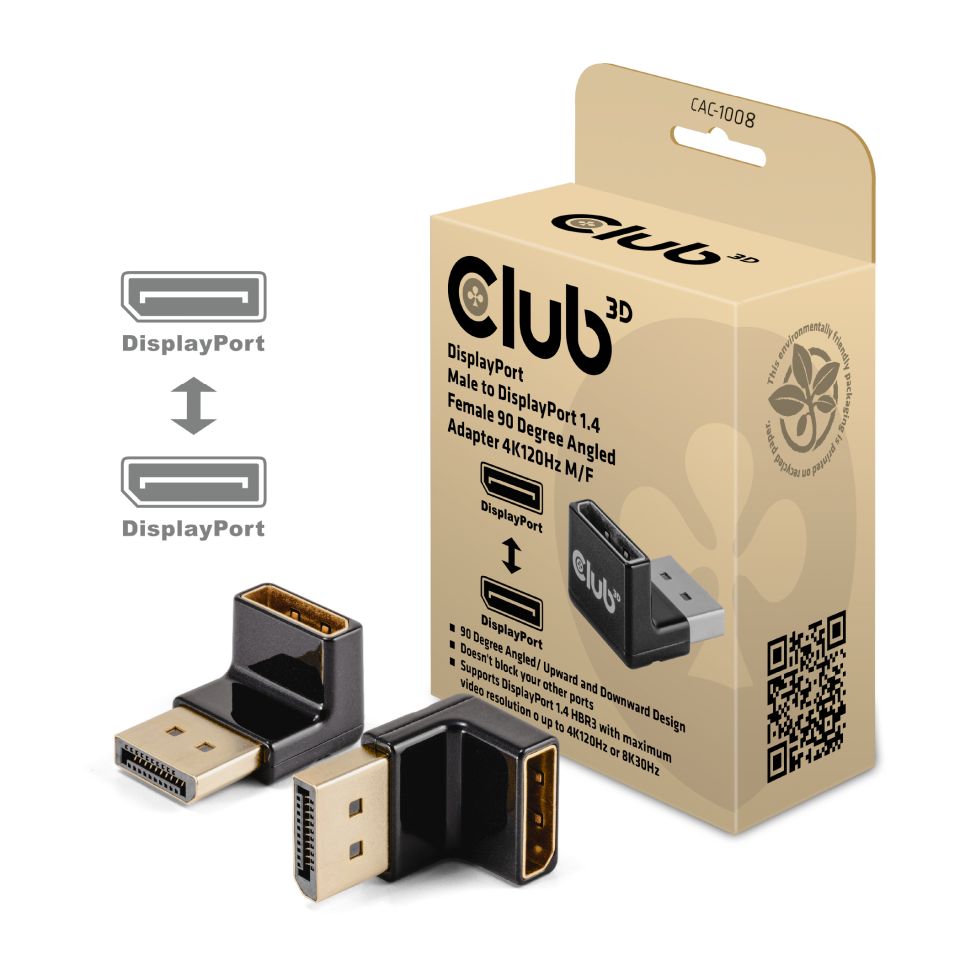 Club 3D DisplayPort Stecker auf DisplayPort Buchse 90°