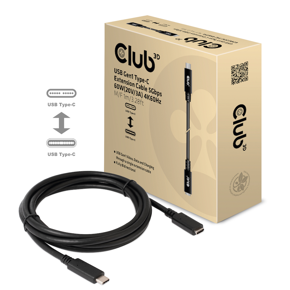 Club 3D USB-C Verlängerungskabel - 1m