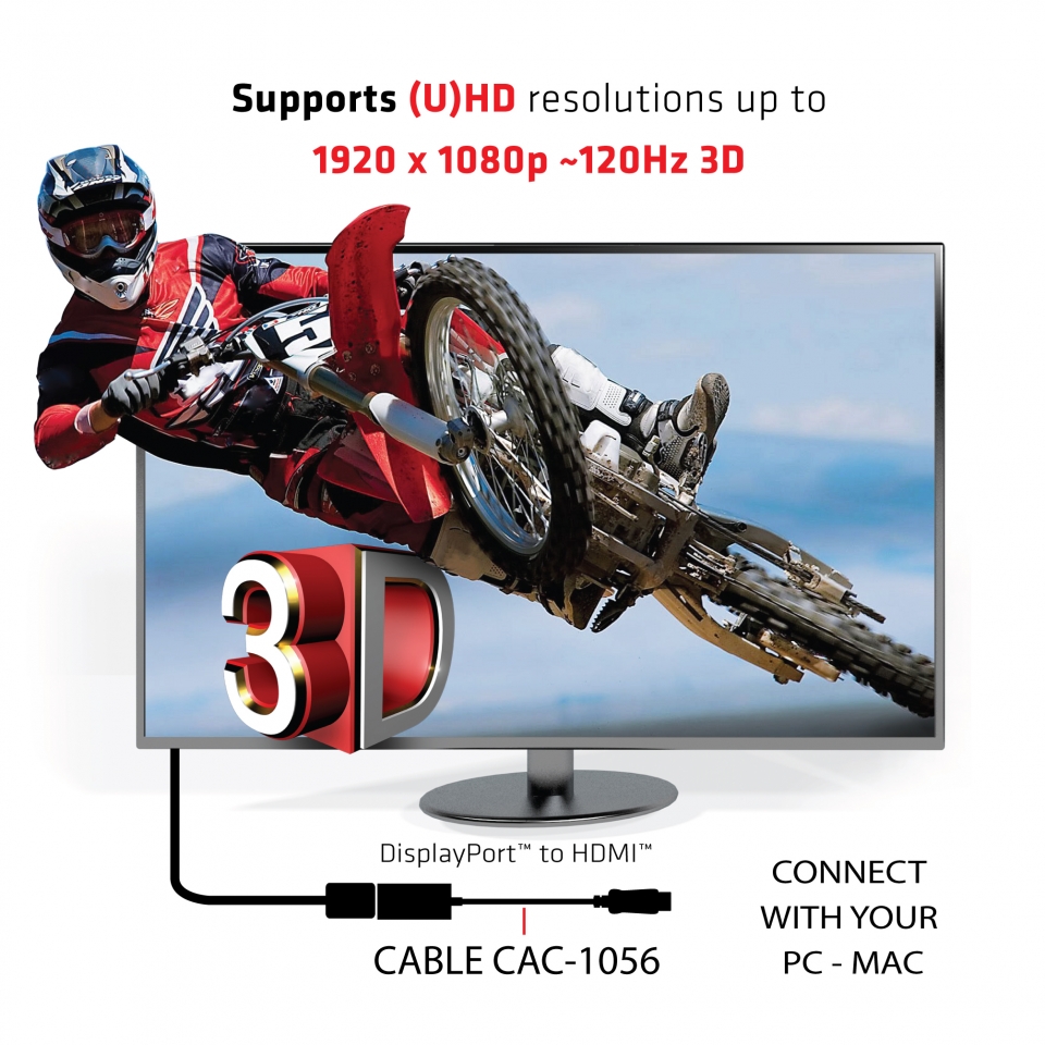 Club 3D DisplayPort auf HDMI 1.4 VR Ready